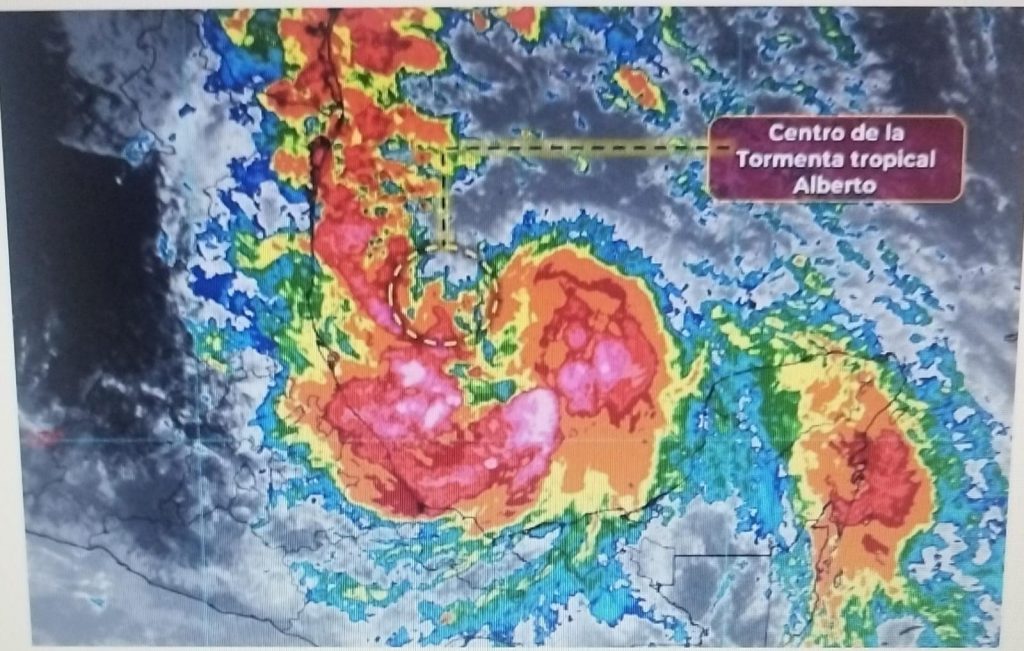 Tormenta tropical Alberto fija rumbo al sur de Tamaulipas; prevén impacto esta noche