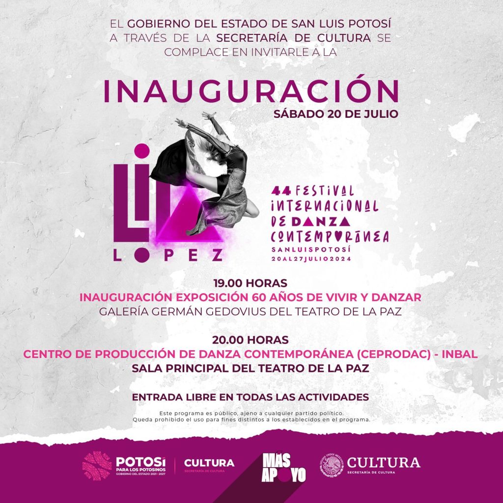 POR INICIAR MÁXIMA FIESTA DE LA DANZA CONTEMPORÁNEA EN SAN LUIS POTOSÍ