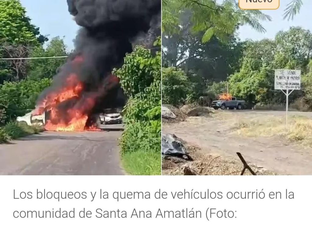 Bloquean carreteras de Michoacán con vehículos quemados