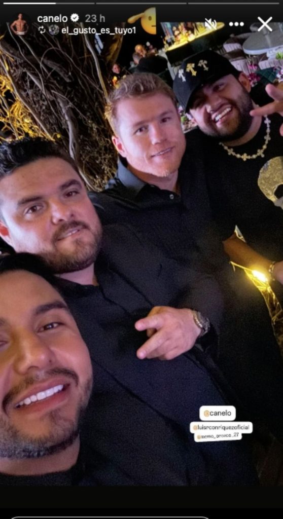 Canelo Álvarez es captado en una fiesta junto a grandes exponentes de la música mexicana