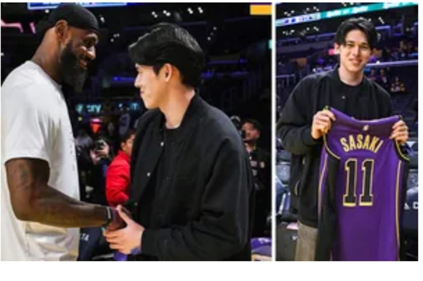 Nueva estrella de Dodgers (Roki Sasaki) conoce a LeBron James