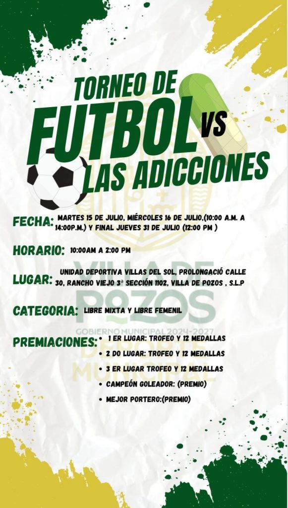VILLA DE POZOS COMBATE ADICCIONES A TRAVÉS DEL DEPORTE