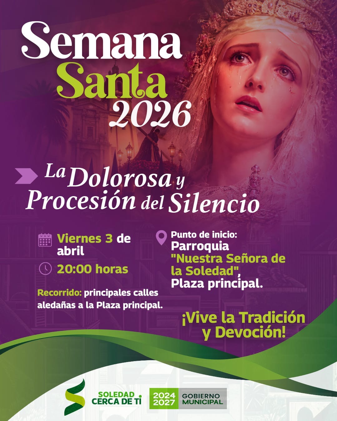 POR PRIMERA VEZ, SOLEDAD DE GRACIANO SÁNCHEZ REALIZARÁ UNA PROCESIÓN DEL SILENCIO MULTITUDINARIA